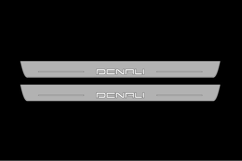 GMC Canyon III 2022+ LED Door Sills Illuminated Scuff Denali Logo Stainless Steel Entry Guards Door Sills opdesign