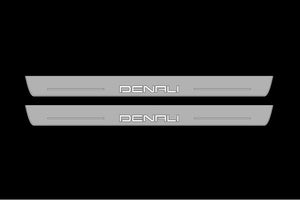 GMC Canyon III 2022+ LED Door Sills Illuminated Scuff Denali Logo Stainless Steel Entry Guards Door Sills opdesign