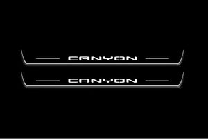 GMC Canyon III 2022+ LED Door Sills Illuminated Scuff Canyon Logo Stainless Steel Entry Guards Door Sills Decoin