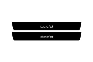 KIA Ceed II 2012-2018 Illuminated Matte Sill Plates with logo Ceed KIA Led Door Sills PRO opdesign