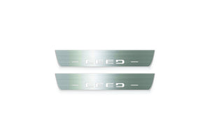 KIA Ceed III 2018+ LED door sill plates stainless steel with Ceed logo