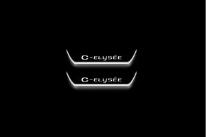 Citroen C-Elysee 2012+ LED Door Sills Illuminated Scuff C-Elysee Logo Stainless Steel Entry Guards Door Sills Decoin