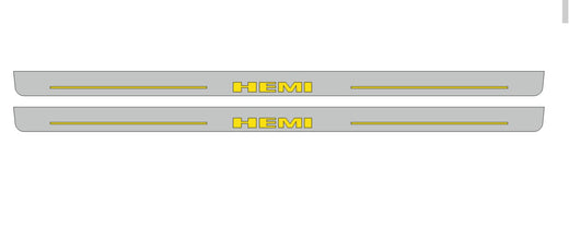 Dodge Challenger Coupe LC 2008–2023 — Stainless Steel LED Door Sills — HEMI Logo