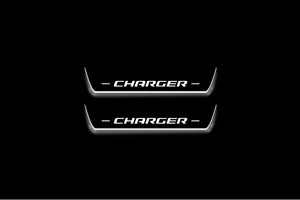 Dodge Charger LD 2011+ stainless steel LED door sill plates with Charger logo