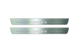 Toyota C-HR I 2016-2023 LED Door Sills Illuminated Scuff C-HR Logo Stainless Steel Entry Guards