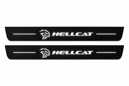 Chrysler 300 Sedan LD 2011–2023 — Matte PRO LED Door Sills — HELLCAT Logo