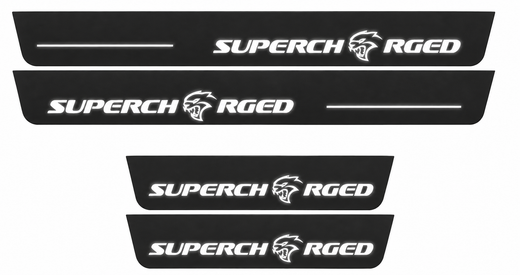 Chrysler 300 Sedan LD 2011–2023 — Matte PRO LED Door Sills — Supercharged Type 2 Logo