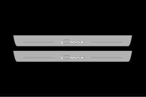 Illuminated LED Door Sill Tread Plates Ford C-Max II 2012-2019 With C-Max Logo Ford Led Door Sills opdesign