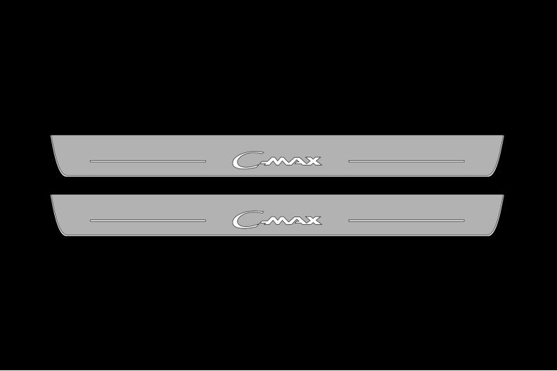 Illuminated LED Door Sill Tread Plates Ford C-Max II 2012-2019 With C-Max Logo Ford Led Door Sills opdesign