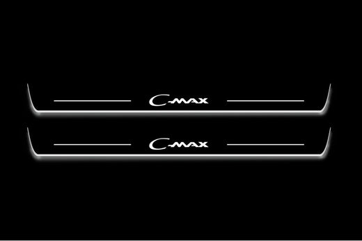Ford C-Max II C344 2012+ Stainless Steel LED Door Sills – C-Max Logo