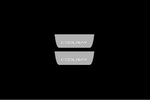 Illuminated LED Door Sill Tread Plates Geely Coolray 2020+ With Coolray Logo Geely Led Door Sills opdesign