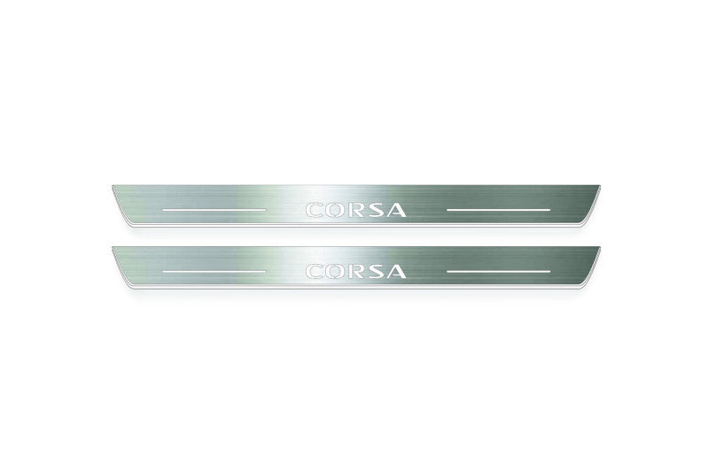 Opel Corsa F 2019+ Stainless Steel LED Door Sills – Corsa Logo