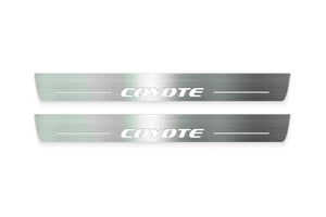 Ford Mustang VI 2015-2023 LED Door Sills Illuminated Scuff Coyote Logo Stainless Steel Entry Guards