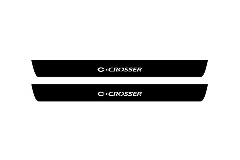 Citroen C-Crosser 2007-2012 Illuminated Matte Sill Plates with logo C-Crosser Citroen Led Door Sills PRO opdesign