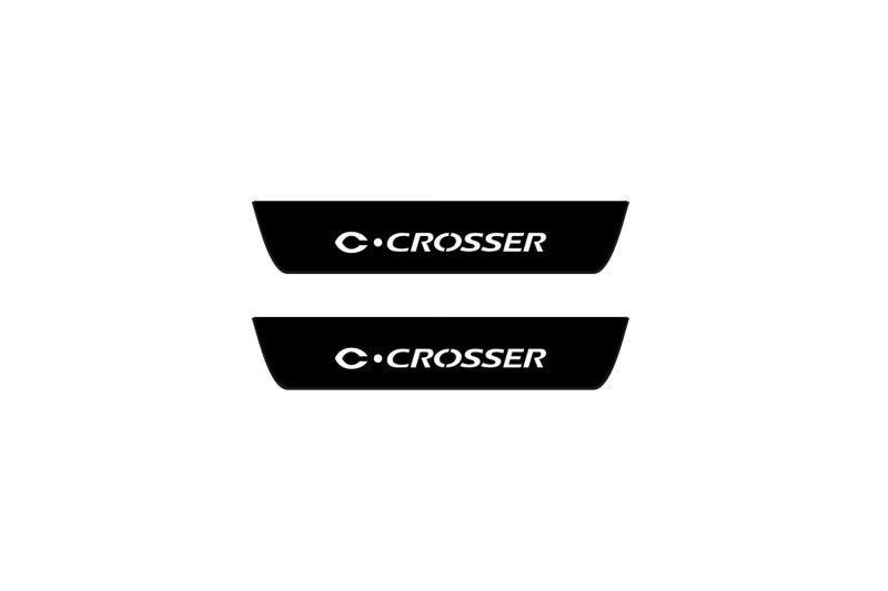 Citroen C-Crosser 2007-2012 Illuminated Matte Sill Plates with logo C-Crosser Citroen Led Door Sills PRO opdesign