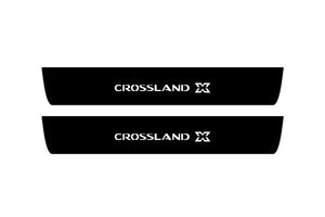 Opel Crossland X 2017-2023 Illuminated Matte Sill Plates with logo Crossland X Opel Led Door Sills PRO opdesign