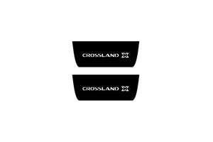 Opel Crossland X 2017-2023 Illuminated Matte Sill Plates with logo Crossland X Opel Led Door Sills PRO opdesign
