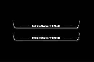 Subaru Crosstrek II 2017-2022 LED Door Sills Illuminated Scuff Crosstrek Logo Stainless Steel Entry Guards