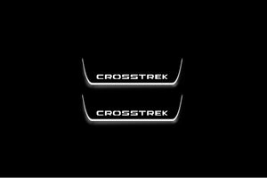 Subaru Crosstrek II 2017-2022 LED Door Sills Illuminated Scuff Crosstrek Logo Stainless Steel Entry Guards