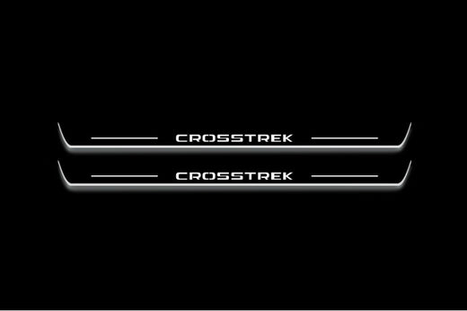 Subaru XV GP 2011–2017 — Stainless Steel LED Door Sills — Crosstrek Logo