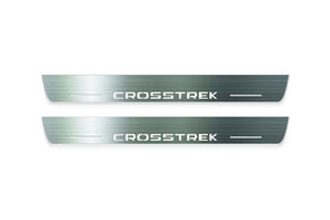 Subaru Crosstrek II 2017-2022 LED Door Sills Illuminated Scuff Crosstrek Logo Stainless Steel Entry Guards