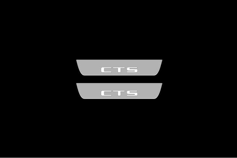 Illuminated LED Door Sill Tread Plates Cadillac CTS II 2007-2014 With CTS Logo Cadillac Led Door Sills opdesign