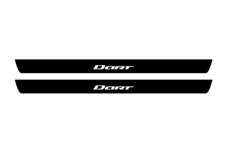 Dodge Dart 2013-2016 Illuminated Matte Sill Plates with logo Dart Dodge Led Door Sills PRO opdesign