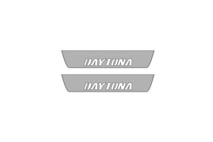 Illuminated LED Door Sill Tread Plates Dodge Charger 2011-2023 With Daytona Logo Dodge Led Door Sills opdesign