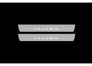 Illuminated LED Door Sill Tread Plates Alfa Romeo Giulia 2016+ With Veloce Logo Alfa Romeo Led Door Sills opdesign