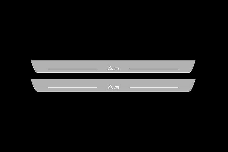 Illuminated LED Door Sill Tread Plates Audi A3 8V 2012-2020 With A3 Logo Audi Led Door Sills decoinfabric