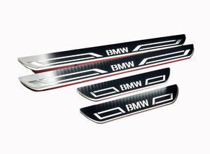 Illuminated LED Door Sill Tread Plates BMW X5 F15 2013-2018 With BMW LINE Logo BMW Led Door Sills opdesign