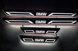 Illuminated LED Door Sill Tread Plates BMW X5 F15 2013-2018 With BMW LINE Logo BMW Led Door Sills opdesign