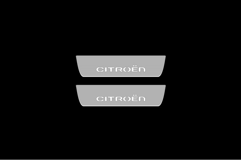 Illuminated LED Door Sill Tread Plates Citroen C4 II 2010-2020 With Citroen Logo Citroen Led Door Sills opdesign