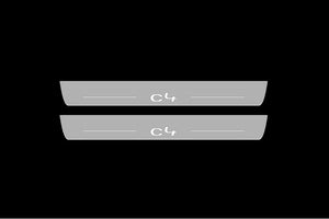 Illuminated LED Door Sill Tread Plates Citroen C4 II 2010-2020 With C4 Logo Citroen Led Door Sills opdesign
