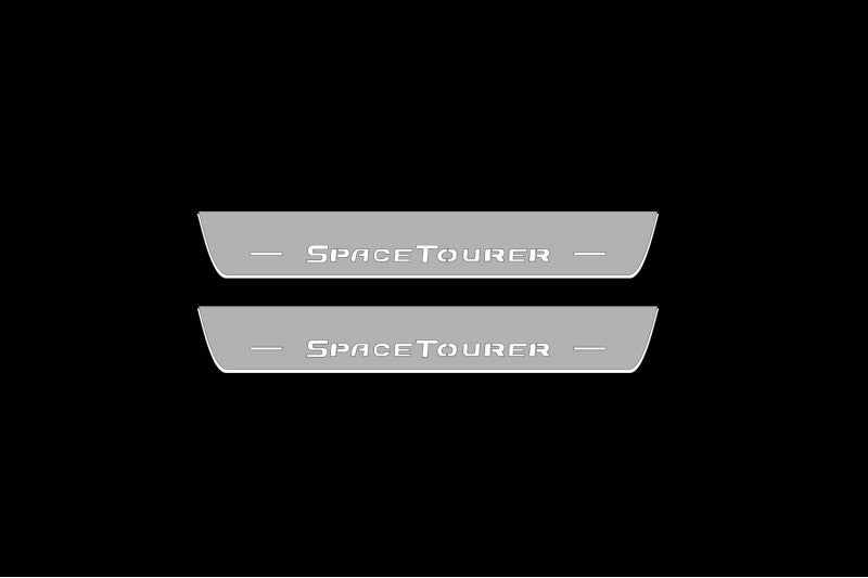 Illuminated LED Door Sill Tread Plates Citroen SpaceTourer 2016+ With SpaceTourer Logo Citroen Led Door Sills opdesign