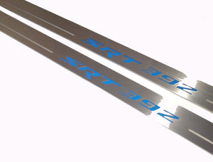 Illuminated LED Door Sill Tread Plates Dodge Challenger 2008-2023 With SRT 392 Logo Dodge Led Door Sills opdesign