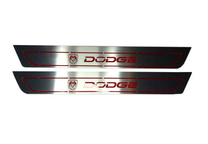 Illuminated LED Door Sill Tread Plates Dodge Charger 2011-2023 With DODGE Logo Dodge Led Door Sills opdesign