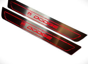 Illuminated LED Door Sill Tread Plates Dodge Charger 2011-2023 With DODGE Logo Dodge Led Door Sills opdesign