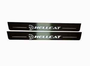LED door sill plates Dodge Charger LD 2011+ stainless steel with HELLCAT logo