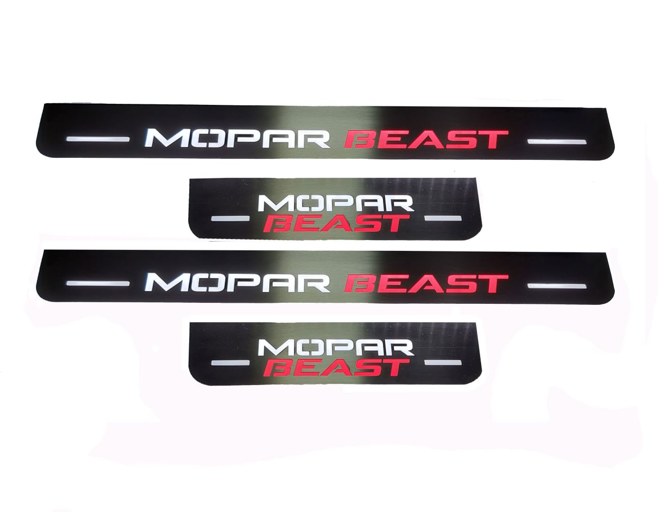 Illuminated LED Door Sill Tread Plates Dodge Charger 2011-2023 With MOPAR BEAST Logo Dodge Led Door Sills opdesign