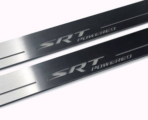 Illuminated LED Door Sill Tread Plates Dodge Charger 2011-2023 With SRT POWERED Logo Dodge Led Door Sills opdesign