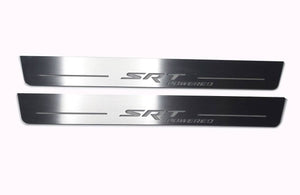 Illuminated LED Door Sill Tread Plates Dodge Charger 2011-2023 With SRT POWERED Logo Dodge Led Door Sills opdesign