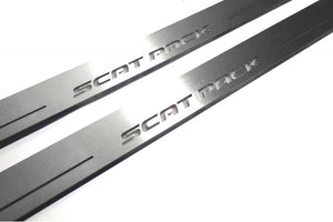 Dodge Charger LD 2011+ stainless steel LED door sill plates with SCAT PACK logo