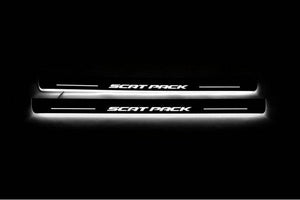 Dodge Charger LD 2011+ stainless steel LED door sill plates with SCAT PACK logo