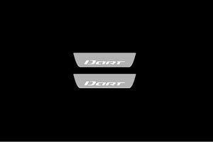 Illuminated LED Door Sill Tread Plates Dodge Dart 2013-2016 With Dart Logo Dodge Led Door Sills opdesign
