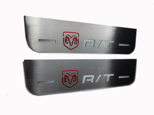 Illuminated LED Door Sill Tread Plates Dodge Durango III 2011+ With DURANGO R/T Logo Dodge Led Door Sills opdesign