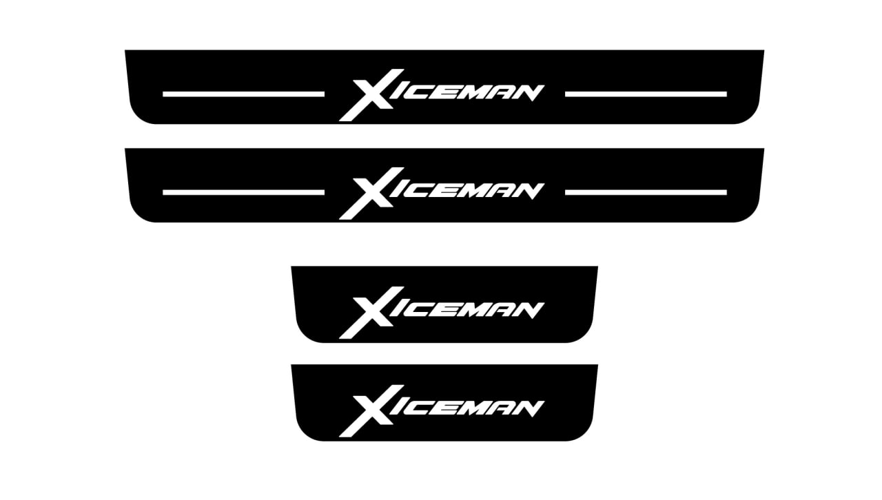 Illuminated LED Door Sill Tread Plates Dodge Durango III 2011+ With Xiceman Logo Dodge Led Door Sills opdesign
