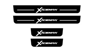 Illuminated LED Door Sill Tread Plates Dodge Durango III 2011+ With Xiceman Logo Dodge Led Door Sills opdesign