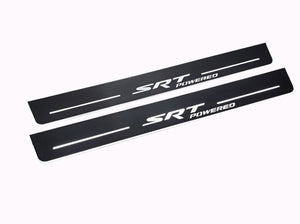 Illuminated LED Door Sill Tread Plates Dodge Durango III 2011+ With SRT POWERED Logo Dodge Led Door Sills opdesign