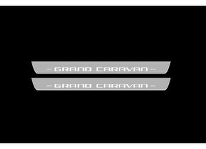 Illuminated LED Door Sill Tread Plates Dodge Grand Caravan 2007-2020 With Grand Caravan Logo Dodge Led Door Sills opdesign